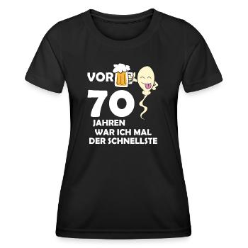 Vor 70 Jahren war ich mal der Schnellste - Frauen Funktions-T-Shirt - Schwarz - Vorne - AI Model Female 172 light (172cm)