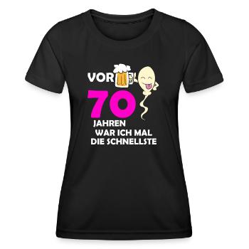 Vor 70 Jahren war ich mal die Schnellste - Frauen Funktions-T-Shirt - Schwarz - Vorne - AI Model Female 172 light (172cm)