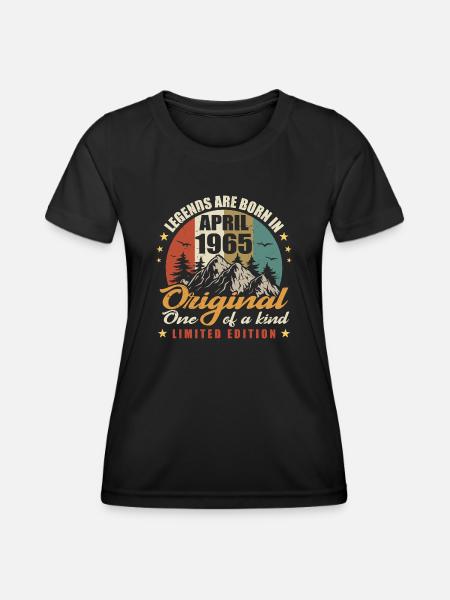 Ursprüngliche Legenden wurden im April 1965 geboren - Frauen Funktions-T-Shirt - Schwarz