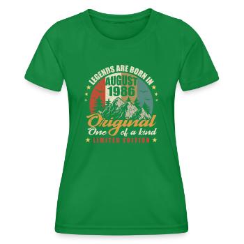 Die Originaluntertitel wurden im August 1986 geboren - Frauen Funktions-T-Shirt - Kelly Green - Vorne - AI Model Female 172 dark (172cm)