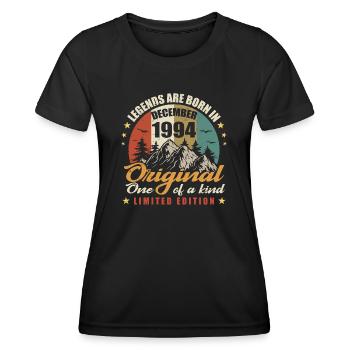 Légendes Sont Nées en Décembre 1994, Original 1994 - T-shirt sport Femme - noir - Devant - AI Model Female 172 light (172cm)