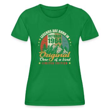 Legends wurden im Oktober 1964 geboren, das Original 1964 - Frauen Funktions-T-Shirt - Kelly Green - Vorne - AI Model Female 172 dark (172cm)