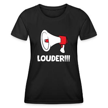 Megafon / Megaphone - Louder - Frauen Funktions-T-Shirt - Schwarz - Vorne - AI Model Female 172 light (172cm)