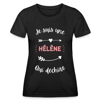 Je suis une Hélène qui déchire - T-shirt sport Femme - noir - Devant - AI Model Female 172 light (172cm)