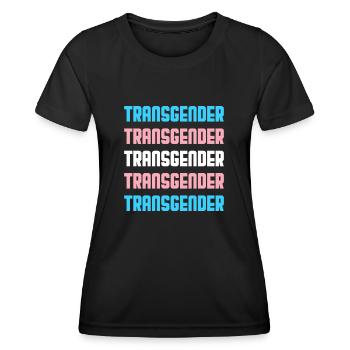 Transgender Flag Trans Pride LGBTQ - Women's Functional T-Shirt - black - Front - AI Model Female 172 light (172cm)