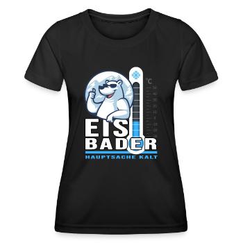 Eisbader Winterschwimmer Minusgrad Winterbaden - Frauen Funktions-T-Shirt - Schwarz - Vorne - AI Model Female 172 light (172cm)