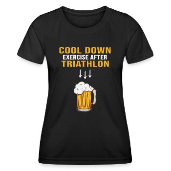 Triathlon schwimmen-radfahren-rennen Triathlet - Frauen Funktions-T-Shirt - Schwarz - Vorne - AI Model Female 172 light (172cm)
