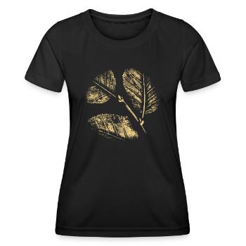Leaves Pattern Background - VINTAGE - Women's Functional T-Shirt - black - Front - AI Model Female 172 light (172cm)