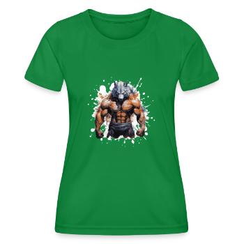 Muscle de loup Bête combattante - T-shirt sport Femme - vert - Devant - AI Model Female 172 dark (172cm)
