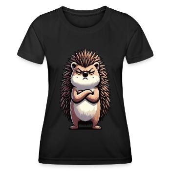 Igel Igelliebhaber Igelbesitzer Igelhalter Stachel - Frauen Funktions-T-Shirt - Schwarz - Vorne - AI Model Female 172 light (172cm)