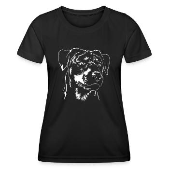 ALLEMAND HUNTER TERRIER cheveux lisses Wilsigns Hound - T-shirt sport Femme - noir - Devant - AI Model Female 172 light (172cm)