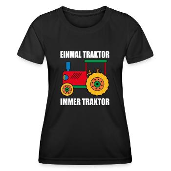 einmal Traktor immer Traktor - Frauen Funktions-T-Shirt - Schwarz - Vorne - AI Model Female 172 light (172cm)