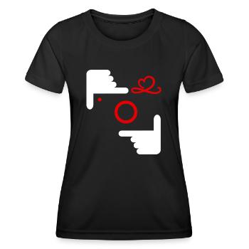 photographer photograph photo camera selfie - Women's Functional T-Shirt - black - Front - AI Model Female 172 light (172cm)