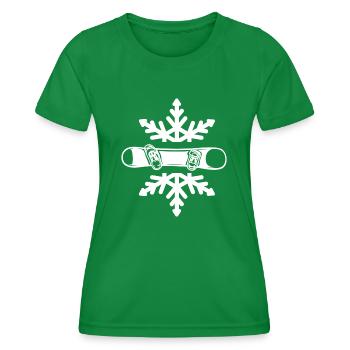 snowboard "snowboarding im Pulverschnee" - Frauen Funktions-T-Shirt - Kelly Green - Vorne - AI Model Female 172 dark (172cm)