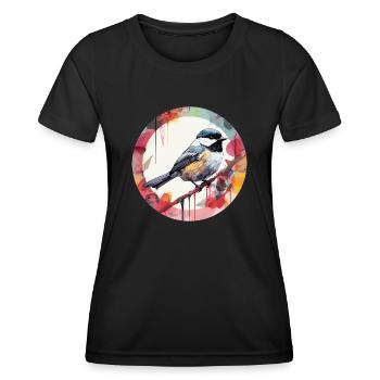 Mésange - T-shirt sport Femme - noir - Devant - AI Model Female 172 light (172cm)