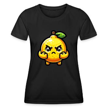 Citron en colère - T-shirt sport Femme - noir - Devant - AI Model Female 172 light (172cm)