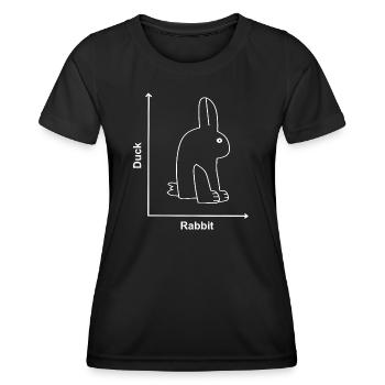 Kaninchen Ente Lustige Tiere - Frauen Funktions-T-Shirt - Schwarz - Vorne - AI Model Female 172 light (172cm)