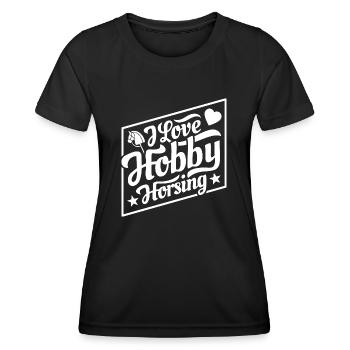 J’aime Hobby Horsing - Coeur - Hobby - T-shirt sport Femme - noir - Devant - AI Model Female 172 light (172cm)