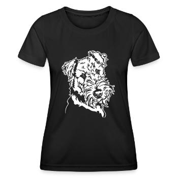 AIREDALE TERRIER Dog Portrait Dog Dogs Wilsigns - Women's Functional T-Shirt - black - Front - AI Model Female 172 light (172cm)