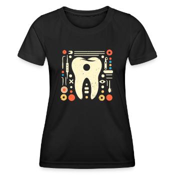 Funny Tooth with Hole - Perfect Gift - Women's Functional T-Shirt - black - Front - AI Model Female 172 light (172cm)