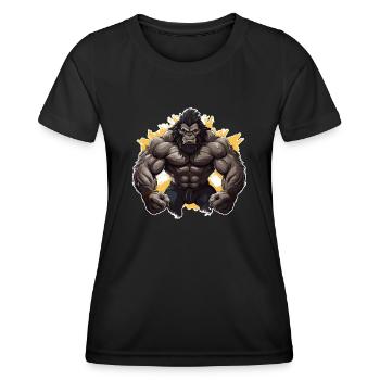 Bodybuilder Gorilla - T-shirt sport Femme - noir - Devant - AI Model Female 172 light (172cm)