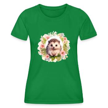 Süßer Igel - Frauen Funktions-T-Shirt - Kelly Green - Vorne - AI Model Female 172 dark (172cm)