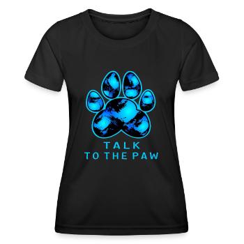 Talk to the paw - T-shirt sport Femme - noir - Devant - AI Model Female 172 light (172cm)