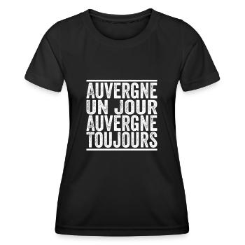 auvergnat un jour auvergnat toujours - T-shirt sport Femme - noir - Devant - AI Model Female 172 light (172cm)