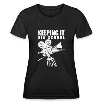 Keeping It Old School - T-shirt sport Femme - noir - Devant - AI Model Female 172 light (172cm)