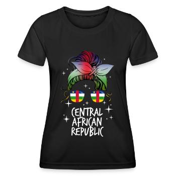 Zentralafrikanische Republik - Frauen Funktions-T-Shirt - Schwarz - Vorne - AI Model Female 172 light (172cm)