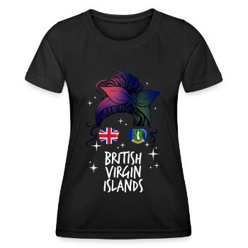 Britische Jungferninseln - Frauen Funktions-T-Shirt - Schwarz - Vorne - AI Model Female 172 light (172cm)