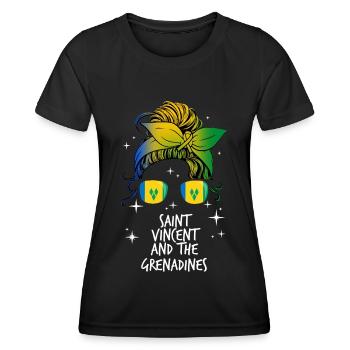 St. Vincent und die Grenadinen - Frauen Funktions-T-Shirt - Schwarz - Vorne - AI Model Female 172 light (172cm)