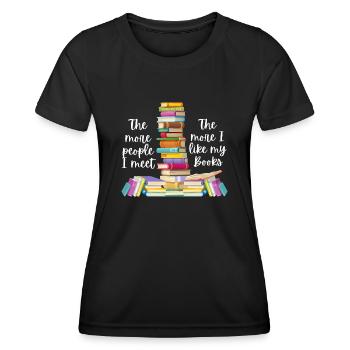 Pour les amateurs de livres et les amateurs de lecture. Vous aimez lire - T-shirt sport Femme - noir - Devant - AI Model Female 172 light (172cm)