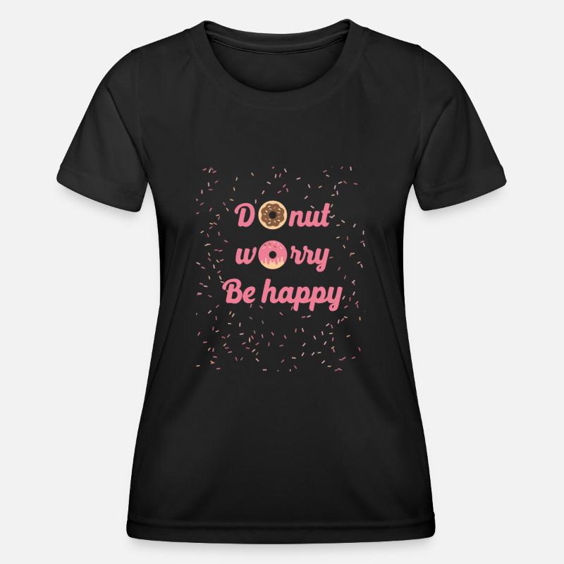 Donut worry - Women's Functional T-Shirt - black