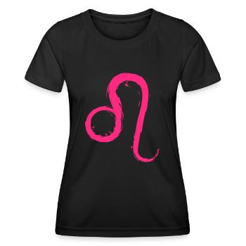 Löwe Leo Sternzeichen Design Symbol Rosa Pink - Frauen Funktions-T-Shirt - Schwarz - Vorne - AI Model Female 172 light (172cm)