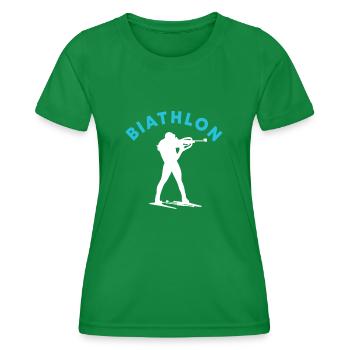 Biathlon - Frauen Funktions-T-Shirt - Kelly Green - Vorne - AI Model Female 172 dark (172cm)