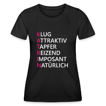 Katrin Name Geschenk - Frauen Funktions-T-Shirt - Schwarz - Vorne - AI Model Female 172 light (172cm)