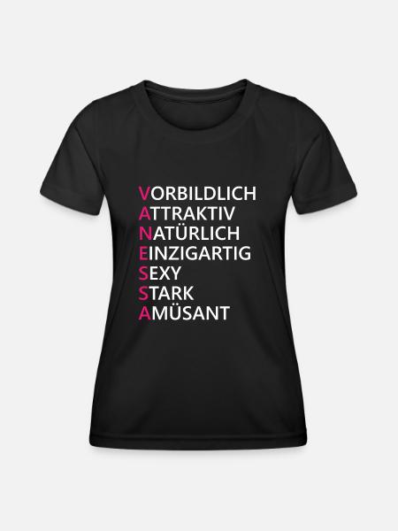 Vanessa Name Geschenk - Frauen Funktions-T-Shirt - Schwarz