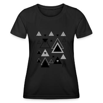 Triangles Forme Minimaliste Abstrait Géométrie - T-shirt sport Femme - noir - Devant - AI Model Female 172 light (172cm)
