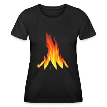 Lagerfeuer Camping Natur Wald Feuer draußen Zelt 1 - Frauen Funktions-T-Shirt - Schwarz - Vorne - AI Model Female 172 light (172cm)