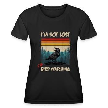 Ornithologie Vogelforschung I'm Not Lost I'm - Frauen Funktions-T-Shirt - Schwarz - Vorne - AI Model Female 172 light (172cm)