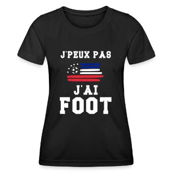 Je peux pas j'ai foot cadeau humour homme football - T-shirt sport Femme - noir - Devant - AI Model Female 172 light (172cm)