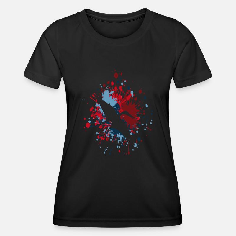 Éclaboussure de couleur de ptérodactyle - T-shirt sport Femme - noir