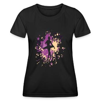 Éclaboussure de couleur de ballerine de danse - T-shirt sport Femme - noir - Devant - AI Model Female 172 light (172cm)