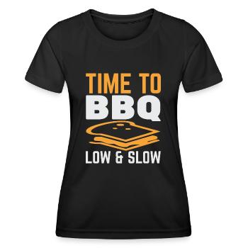 ZEIT ZUM GRILLEN NIEDRIG UND LANGSAM - Frauen Funktions-T-Shirt - Schwarz - Vorne - AI Model Female 172 light (172cm)