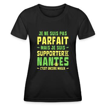 Nantes Football Supporter Je ne suis pas Parfait - T-shirt sport Femme - noir - Devant - AI Model Female 172 light (172cm)