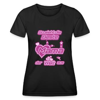 Mama - Muttertag - Retro - Frauen Funktions-T-Shirt - Schwarz - Vorne - AI Model Female 172 light (172cm)