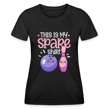 Bowling Game Lover Bowling Player - Funny This Is - Frauen Funktions-T-Shirt - Schwarz - Vorne - AI Model Female 172 light (172cm)