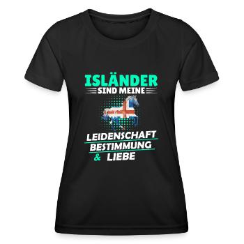 Islandpferd Isländer Liebe Spruch T-shirt geschenk - Frauen Funktions-T-Shirt - Schwarz - Vorne - AI Model Female 172 light (172cm)