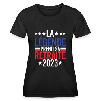 La Légende Prend Sa Retraite 2023 Retraité 2023 - T-shirt sport Femme - noir - Devant - AI Model Female 172 light (172cm)